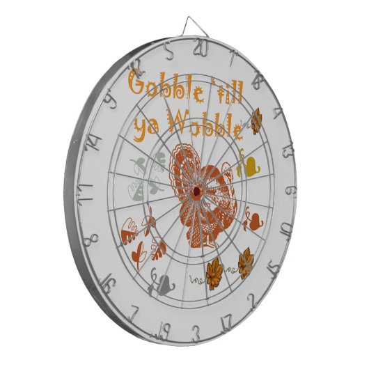 GOBBLE TILL YA WOBBLE PATTERN 2 DARTBORD (Voorkant Links)