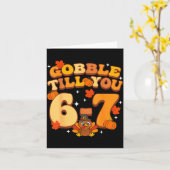 Gobble Till You 67 Thanksgiving Brainrot Meme Six  Kaart (Gele Bloem)