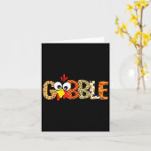 Gobble Till You Wobble Cool Turkey Thanksgiving Go Kaart (Gele Bloem)
