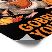 Gobble Till You Wobble Funny Raccoon Feral Kid Tha Poster (Hoek)