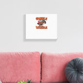 Gobble Till You Wobble - Grappig Turkije Cartoon C Canvas Afdruk (Insitu (Woonkamer))