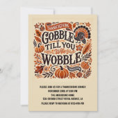 Gobble Till You Wobble Herfst Thanksgiving Kaart (Voorkant)