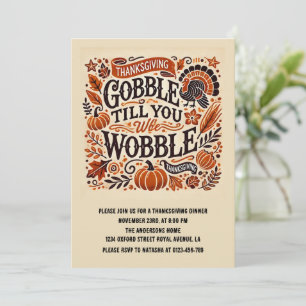 Gobble Till You Wobble Herfst Thanksgiving Kaart