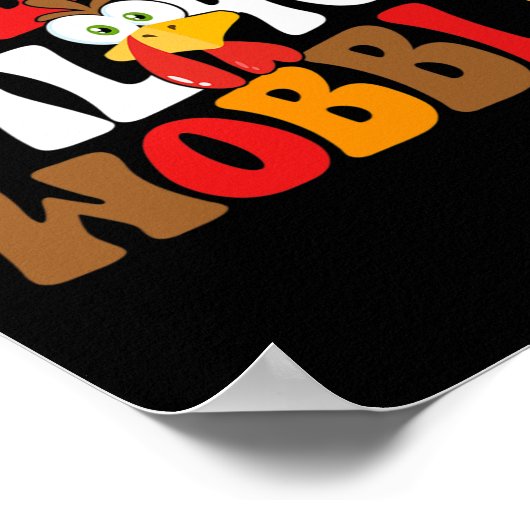 Gobble Till You Wobble Turkije Retro Herfst Thanks Poster (Hoek)