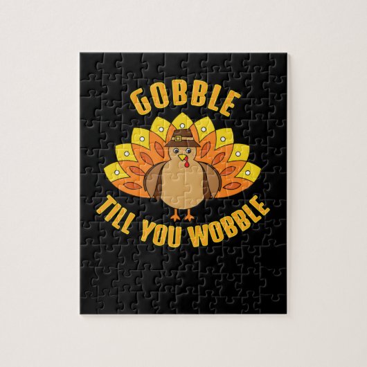 Gobble tot je de grappige Thanksgiving hebt gewonn Legpuzzel (Verticaal)