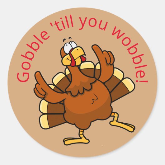 Gobble tot je de klassieke ronde sticker hebt gedr (Voorkant)