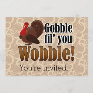 Gobble tot je Funny Thanksgiving Dinner Wobble Kaart