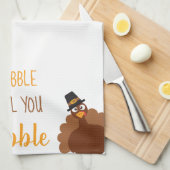 Gobble tot je Thanksgiving thuis decor wint Theedoek (Quarter Fold)