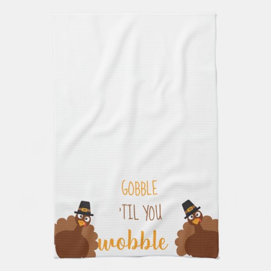 Gobble tot je Thanksgiving thuis decor wint Theedoek (Verticaal)