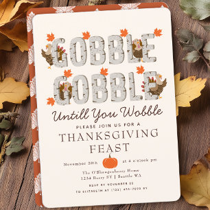 Gobble tot je wiebelen Turkije Thanksgiving diner Kaart