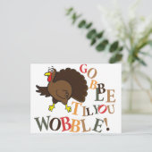 Gobble tot je wiebelt. feestdagenkaart (Staand voorkant)