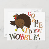 Gobble tot je wiebelt. feestdagenkaart (Voorkant / Achterkant)