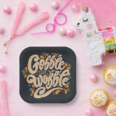 Gobble tot je wiebelt papieren bordje (Feest)