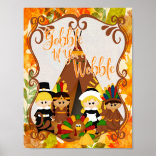 Gobble tot je wiebelt - Thanksgiving Poster