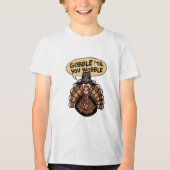 GOBBLE TOT JE WIEBELT Tri-Blend SHIRT (Voorkant)