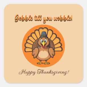 Gobble tot je wiebelt vierkante sticker