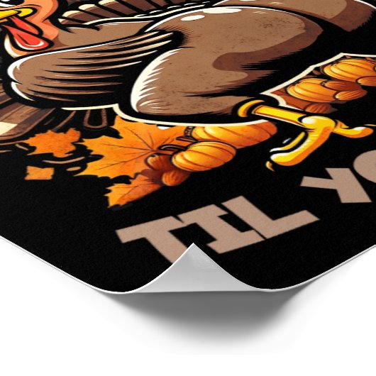 Gobble tot je wobble Happy Thanksgiving Funny Tour Poster (Hoek)