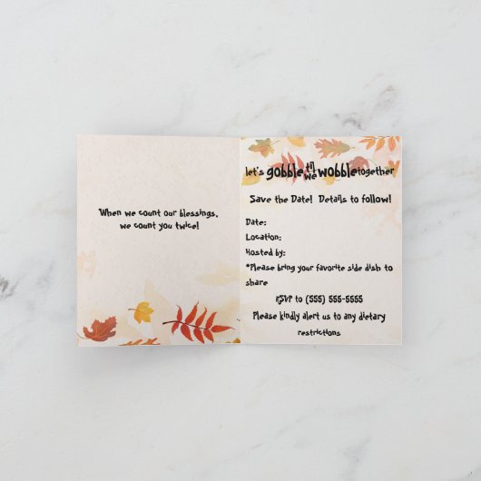 Gobble tot we wobble Save the Date Aankondiging (Binnen)