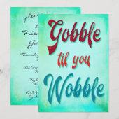 Gobble tot You Wobble Friendsgiving Modern Kaart (Voorkant / Achterkant)