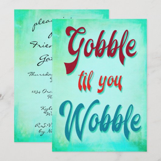 Gobble tot You Wobble Friendsgiving Modern Kaart (Voorkant / Achterkant)