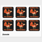 GOBBLE TOTDAT JE WIEBELT VREEMDE THANKSGIVING VIERKANTE STICKER (Vel)