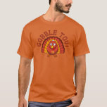 Gobble Tov Thanksgivukkah Turkey T-shirt<br><div class="desc">Viel Thanksgivukkah 2013 met dit klassieke Gobble Tov t-shirt! Met een grappige gele, oranje en bruine cartoon kalkoen met een yamaka en een ster van David ketting. Een Hanukkah-Thanksgiving zal niet meer dan 77.000 jaar voorkomen! Pak dit geweldige keepjesshirt voor dit eens-in-een-leven-feest. *Maakt een perfect grappig geschenk voor Hanukkah EN...</div>