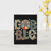 Gobble Turkey Camo Hat Thanksgiving Boys Youth Kid Kaart (Gele Bloem)