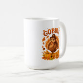 Gobble Turkey Cute Thanksgiving Fall Quote Koffiemok (Voorkant rechts)
