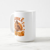 Gobble Turkey Cute Thanksgiving Fall Quote Koffiemok (Voorkant links)