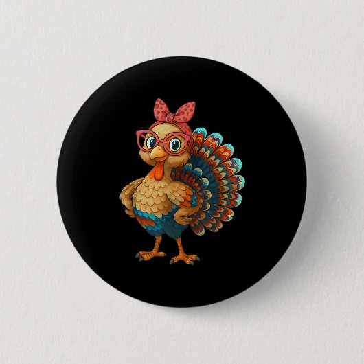 Gobble Turkey Day Happy Thanksgiving For Toddlers  Ronde Button 5,7 Cm (Voorkant)