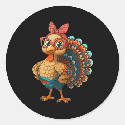 Gobble Turkey Day Happy Thanksgiving For Toddlers Ronde Sticker (Voorkant)
