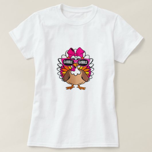 Gobble Turkey Day Happy Thanksgiving T-shirt (Design voorkant)
