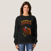 Gobble Turkey Face Mask Quarantine Thanksgi Trui (Voorkant volledig)