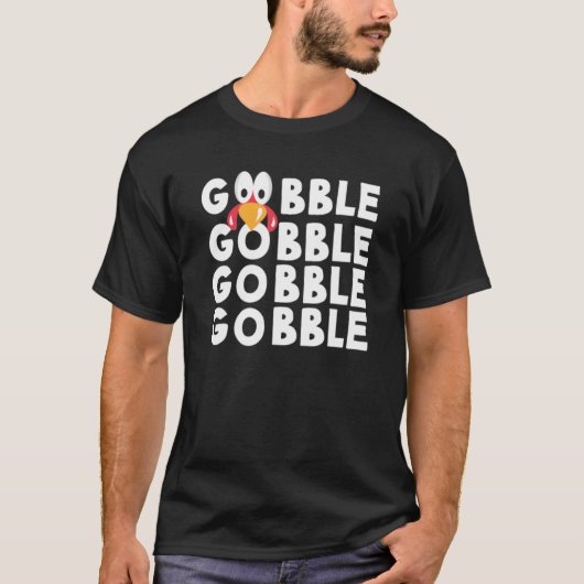 Gobble Turkey Face Thanksgiving 2022 Kinder T-shirt (Voorkant)