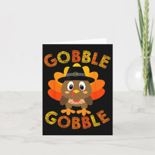 Gobble Turkije Jongens Meisjes Kinder Thanksgiving Kaart