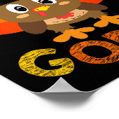 Gobble Turkije Jongens Meisjes Kinder Thanksgiving Poster (Hoek)