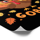 Gobble Turkije Thanksgiving Herfst Herfstoogst Poster (Hoek)