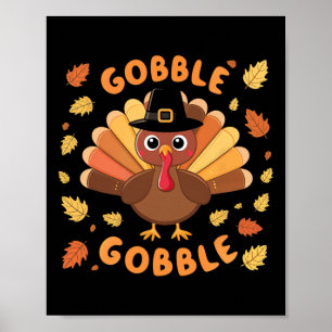 Gobble Turkije Thanksgiving Herfst Herfstoogst Poster