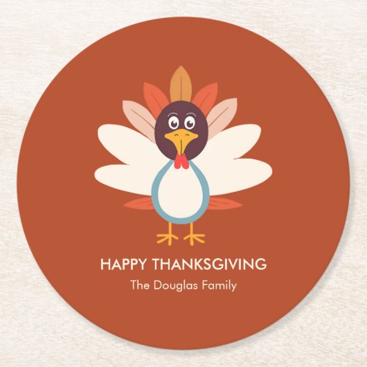 Gobble Turkije Thanksgiving Partij Onderzetters (Voorkant)