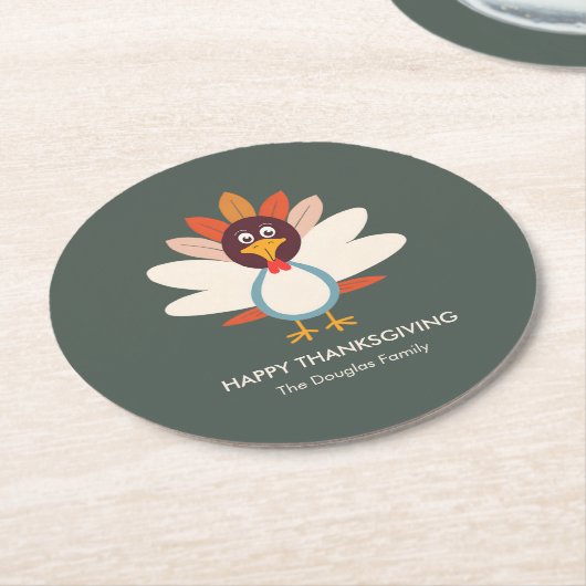 Gobble Turkije Thanksgiving Partij Onderzetters (Gebogen)