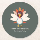 Gobble Turkije Thanksgiving Partij Onderzetters (Voorkant)