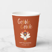 Gobble Turkije Thanksgiving Partij Paper Cup Papieren Bekers (Voorkant)