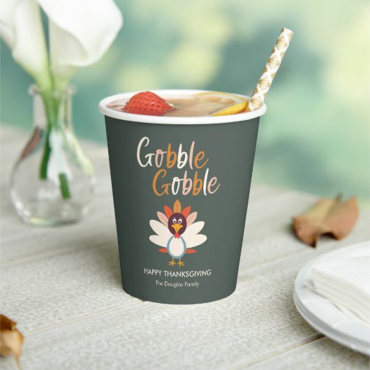 Gobble Turkije Thanksgiving Partij Paper Cup Papieren Bekers (Insitu)