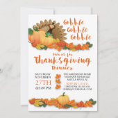 Gobble Turkije Thanksgiving uitnodiging (Voorkant)