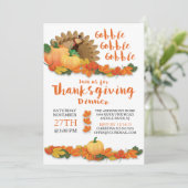 Gobble Turkije Thanksgiving uitnodiging (Staand voorkant)