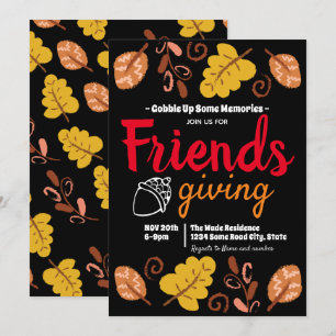 Gobble Up Friendsgiving Blad Patroon Kaart