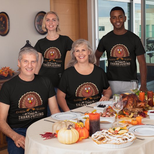 Gobble wobble gelukkig thanksgiving schattig t-shirt