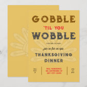 Gobble Wobble Thanksgiving Dinner Uitnodiging (Voorkant / Achterkant)