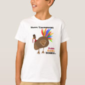 Gobble Wobble Thanksgiving Turkije T-shirt (Voorkant)