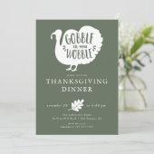 Gobble Wobble Turkije Thanksgiving Kaart (Staand voorkant)